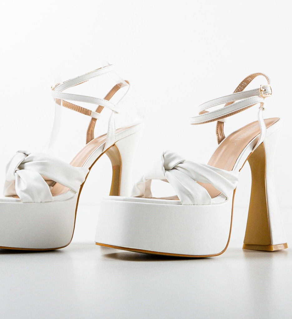 Sandale Ardde Albe cu Toc | Eleganță Maximă - imagine 5