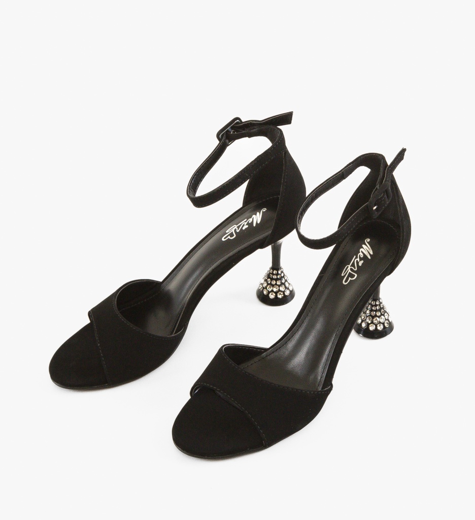 Sandale Merkato Negre cu Toc Elegante - imagine 5