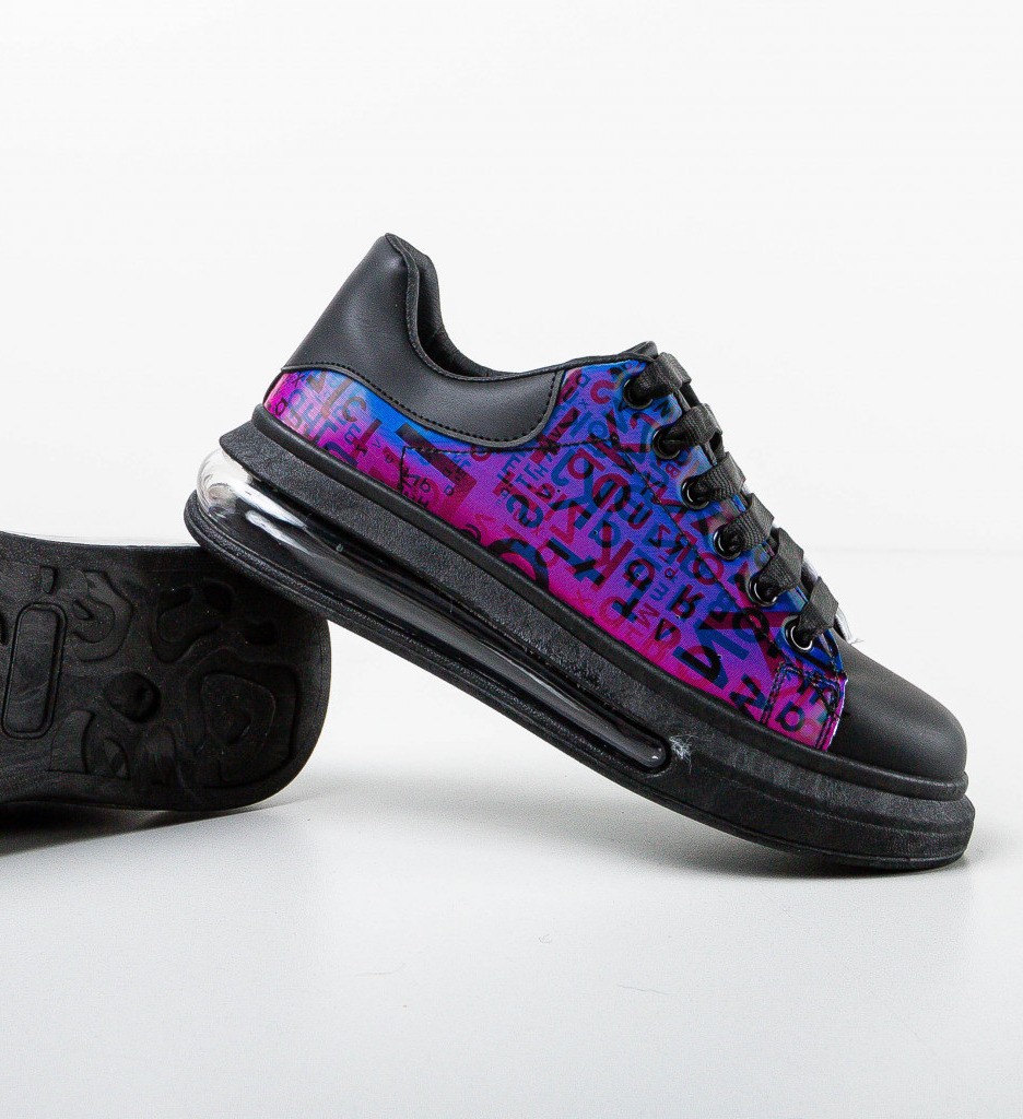 Sneakers Dama Oglindy Negri | Stil Urban - imagine 4