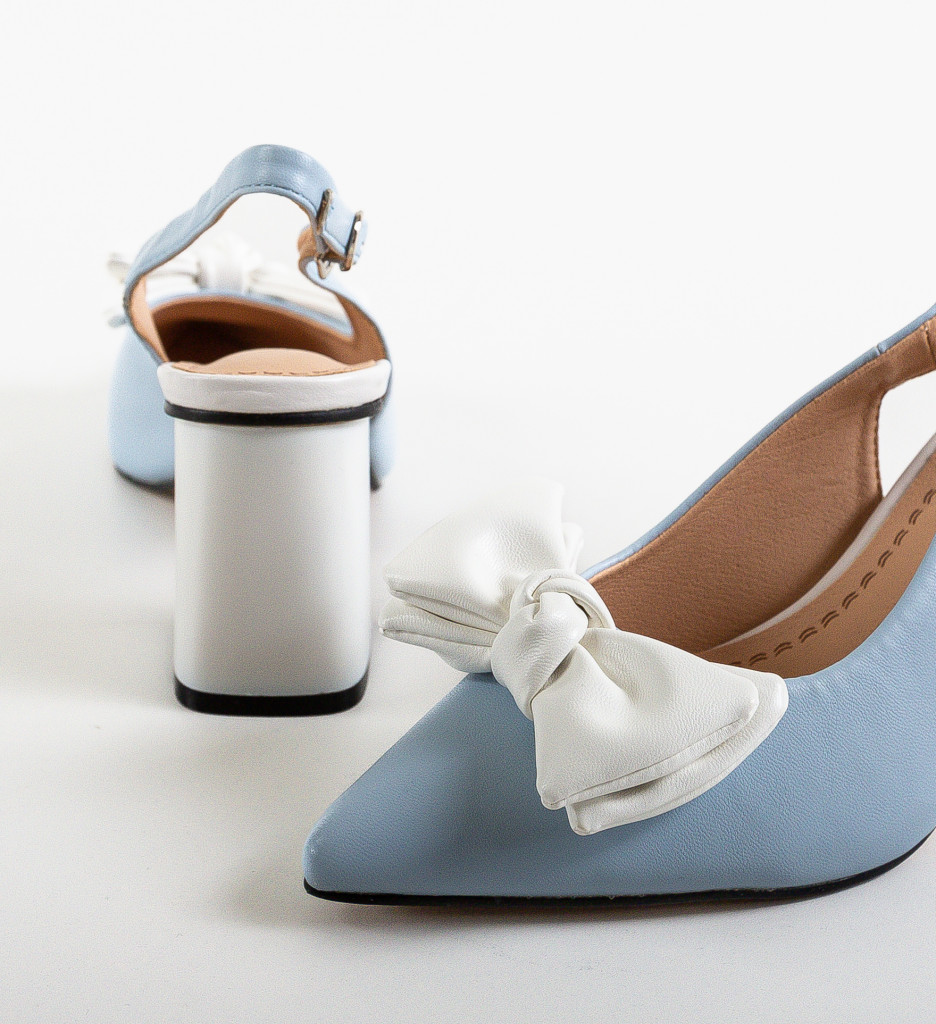 Pantofi cu Toc Albastri Depurtat | Eleganță - imagine 6