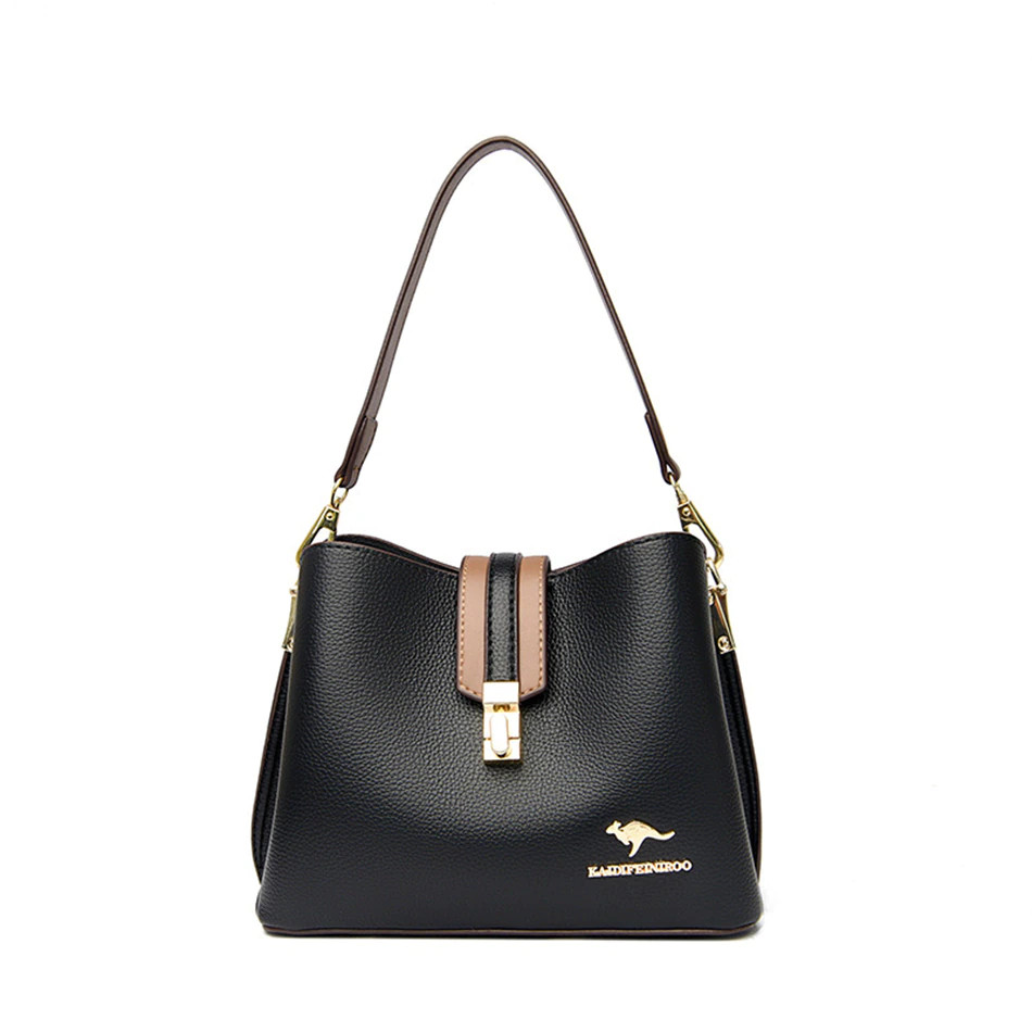 Geanta dama Bibiana GT1881 negru Pfy, 3 compartimente - imagine 2