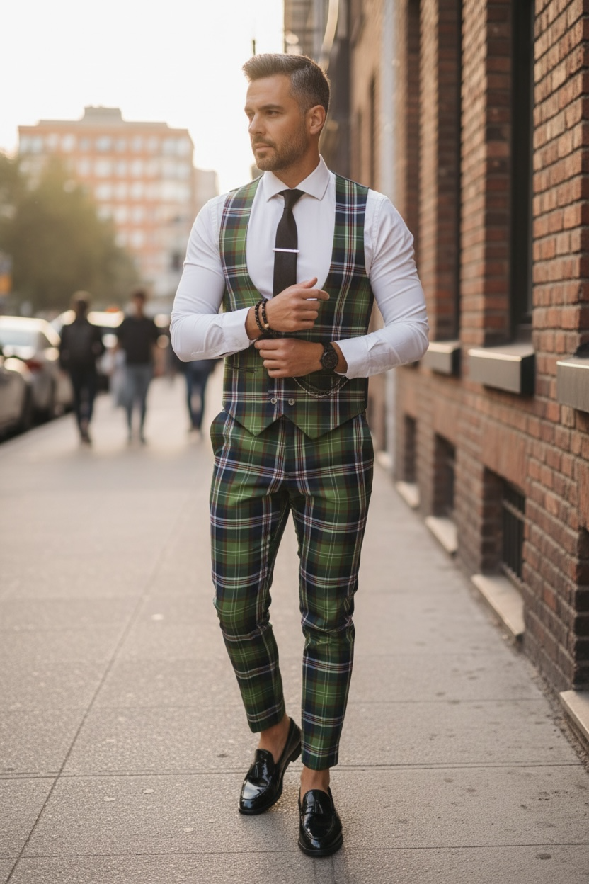Compleu Barbati Vesta + Pantaloni Elegant Slim Fit
