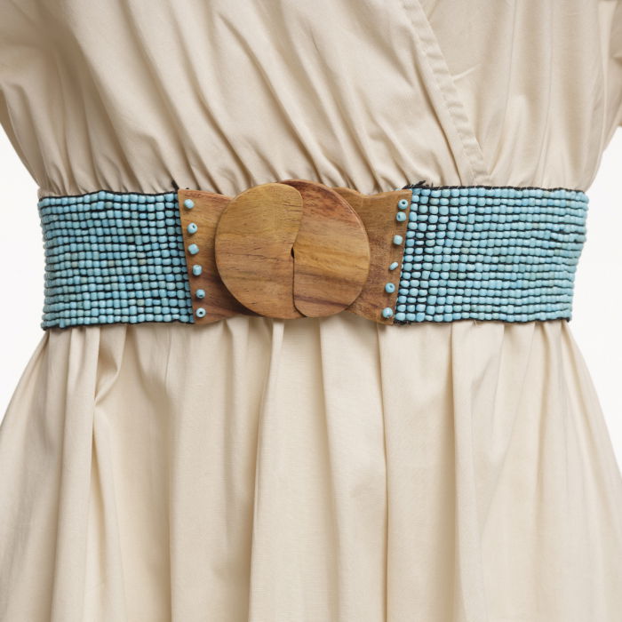 Curea Elastica cu Margelute Turcoaz | Shopika