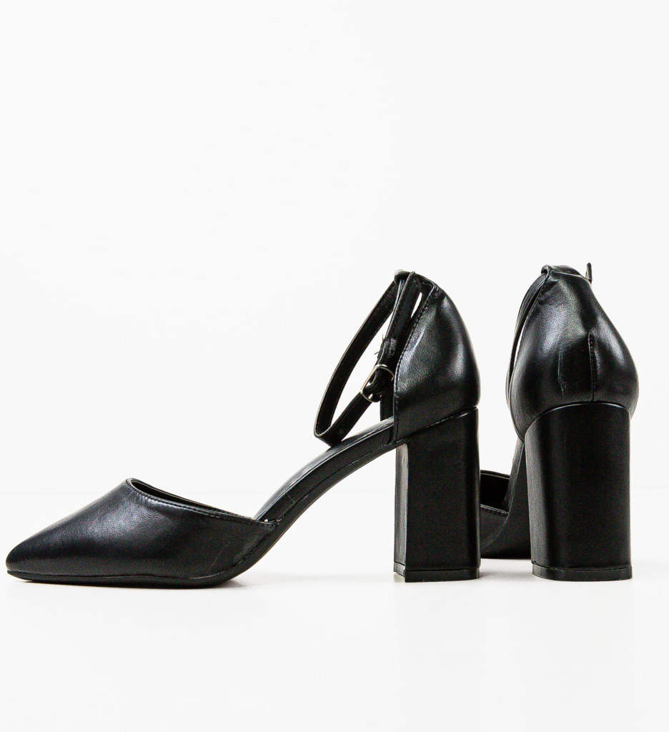 Pantofi Ortzi Negri Eleganți cu Toc - imagine 6