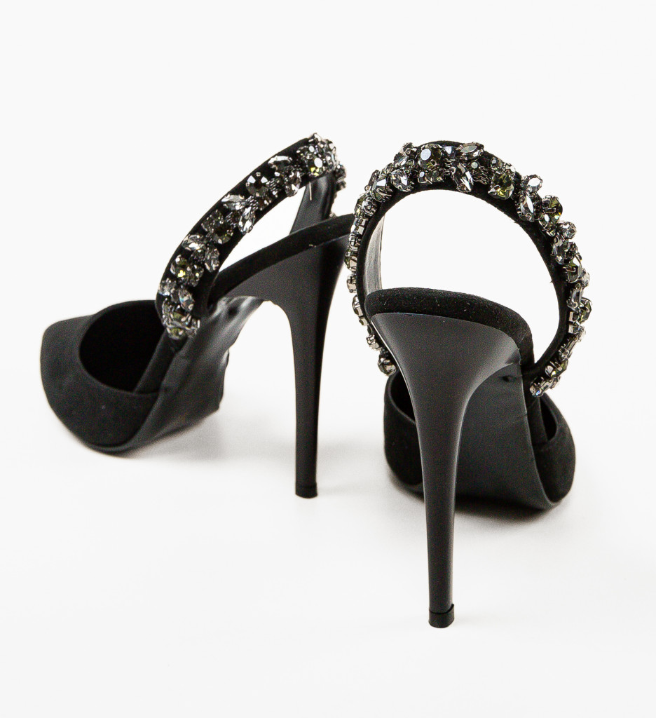 Pantofi Tilda Negri Eleganți cu Toc - imagine 6