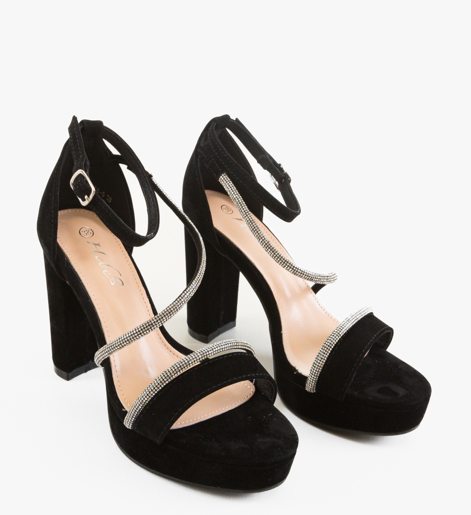 Sandale cu toc Delonga Negre | Eleganță și Stil - imagine 5