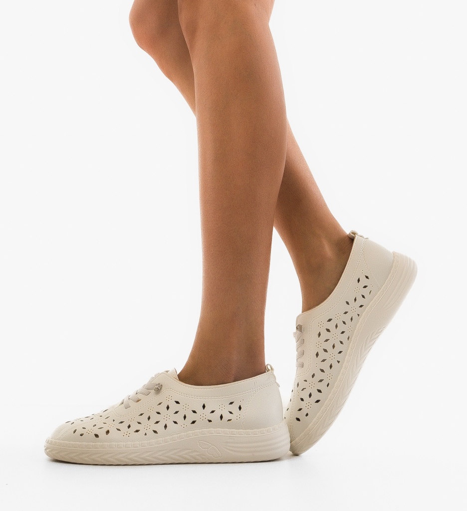 Pantofi Casual Dama Guha Albi - Confort și Stil - imagine 2