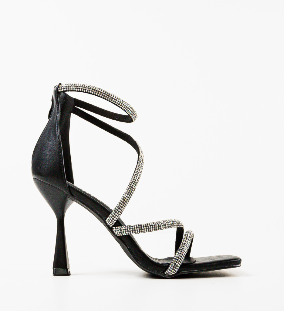Sandale Toc Zorka Negre Elegante - imagine 4