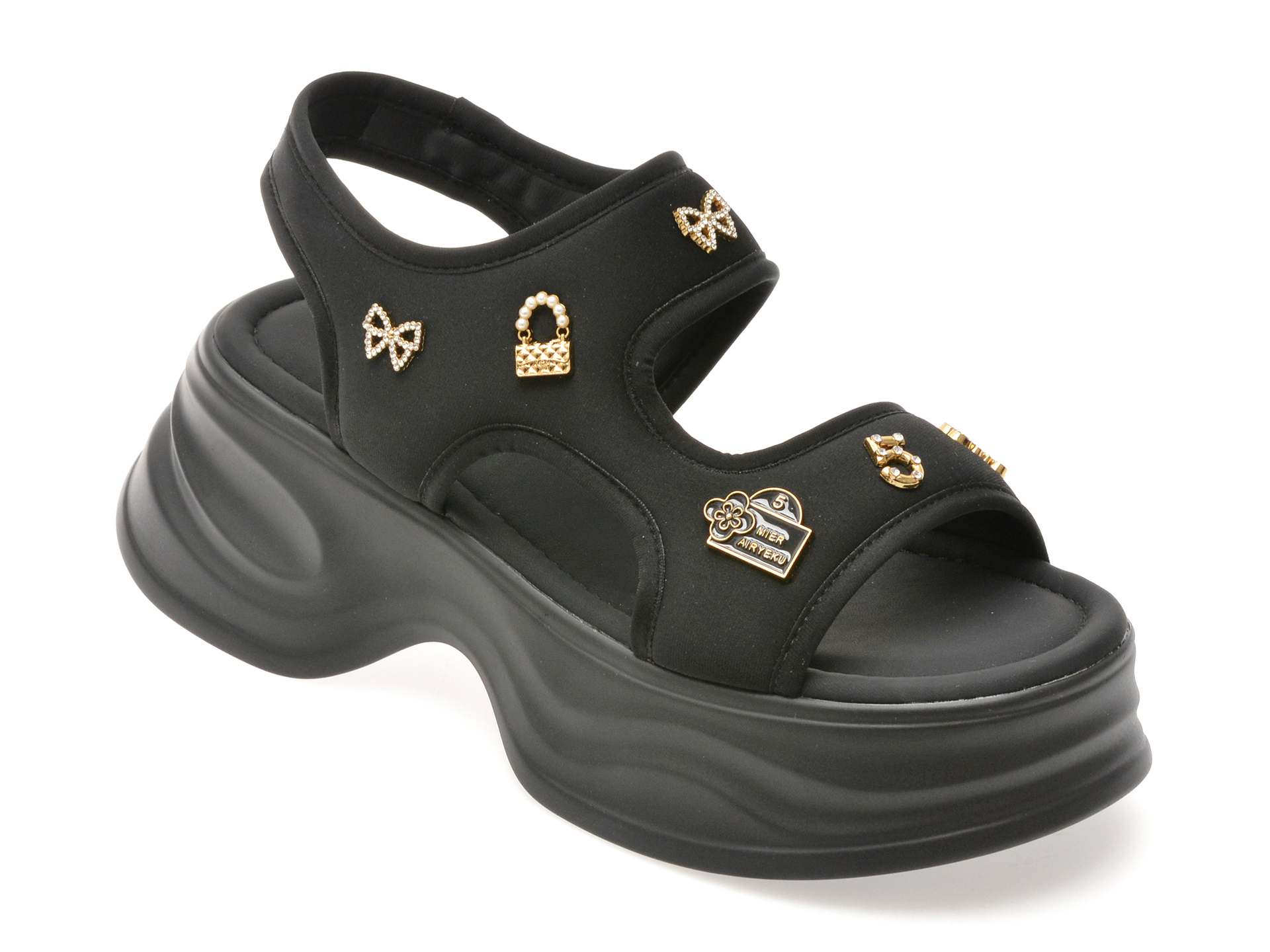 Sandale GRYXX Negre Textil | Confort Slip-On