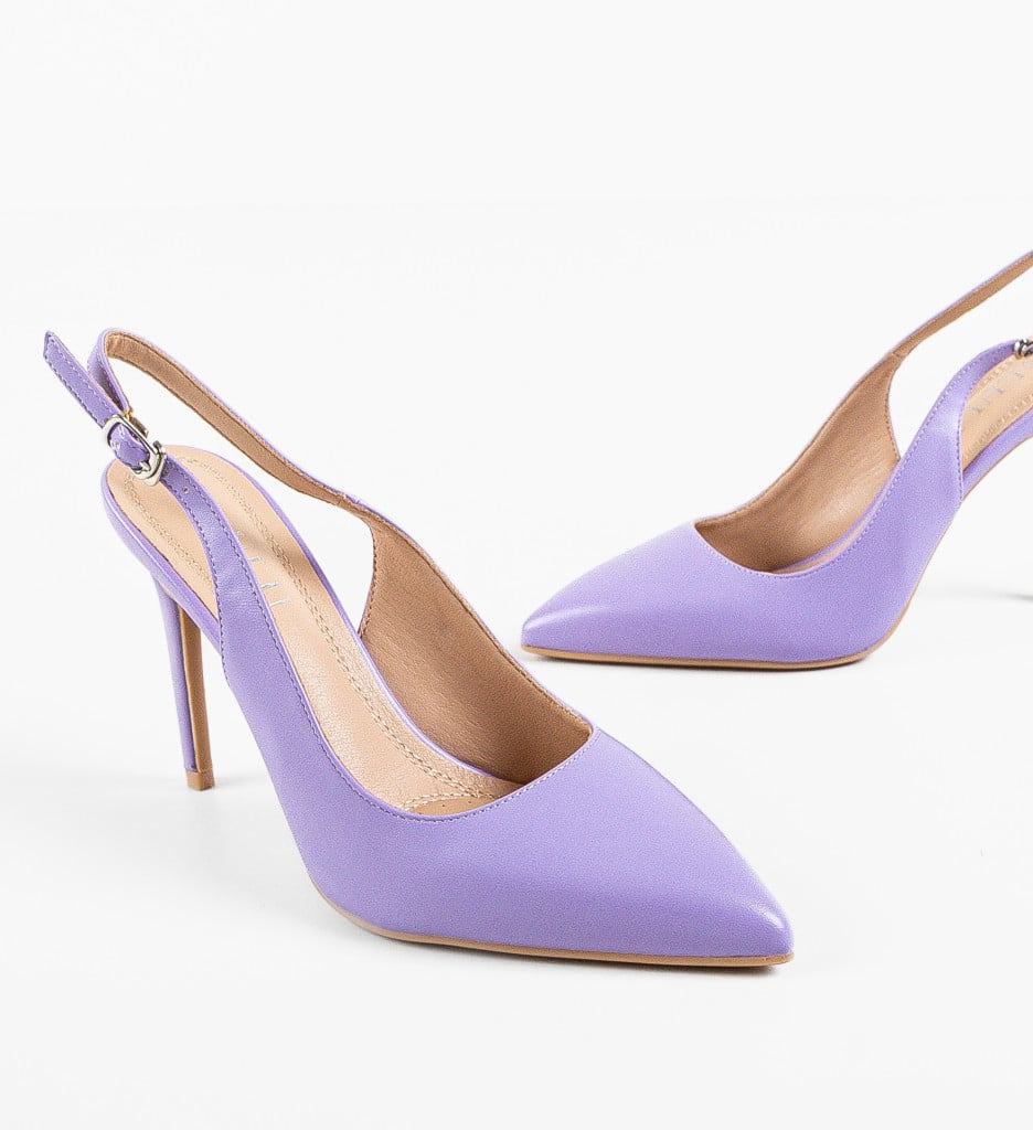 Pantofi Cruz Mov cu Toc Elegant - imagine 10