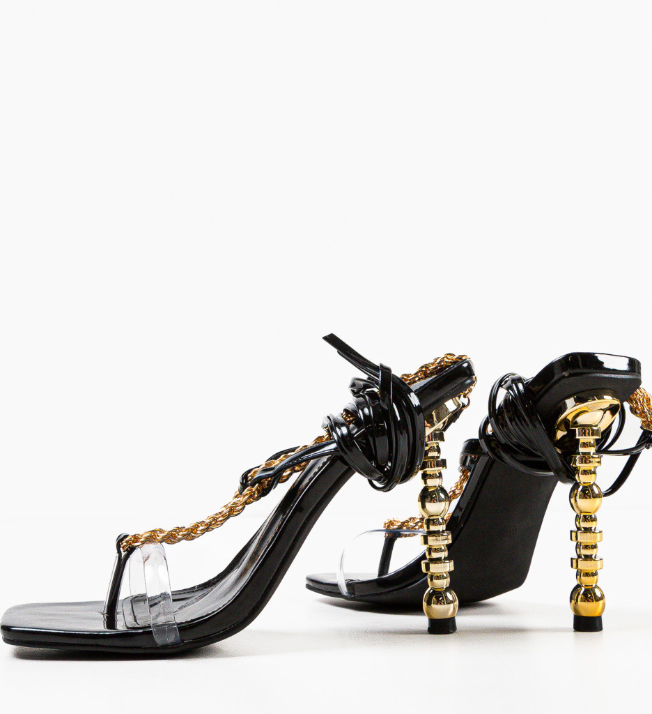 Sandale Toc Laila Negre | Eleganță Maximă - imagine 7