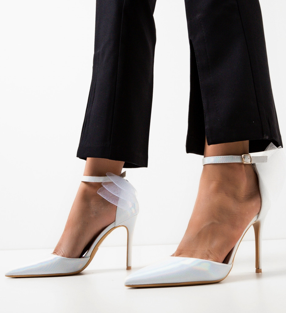 Pantofi Dama Serrano Argintii Eleganți - imagine 3