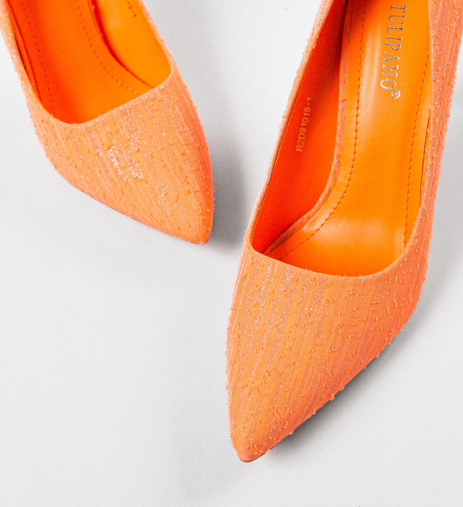 Pantofi Dama Alfred Portocalii | Look Remarcabil - imagine 5