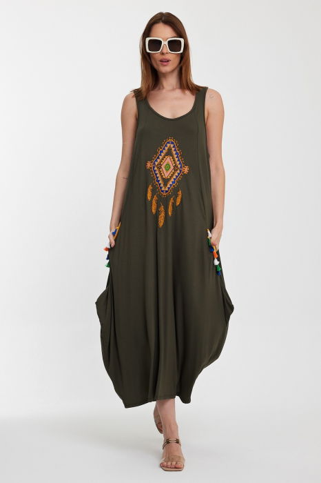 Rochie Kaki Broderie Vale Woman