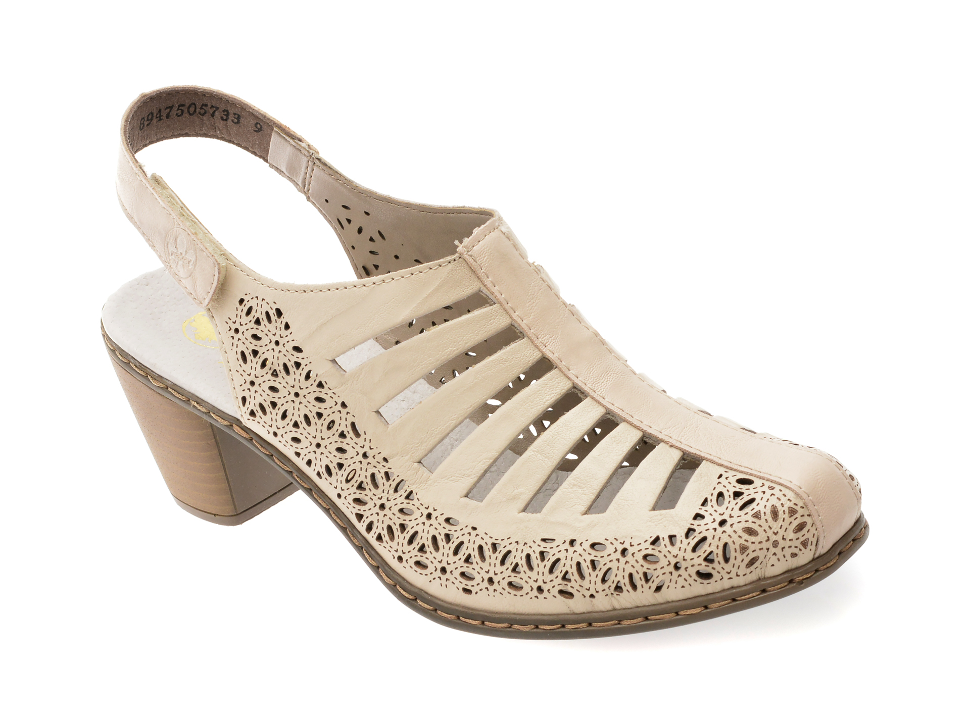 Sandale Rieker Bej din Piele, Confort