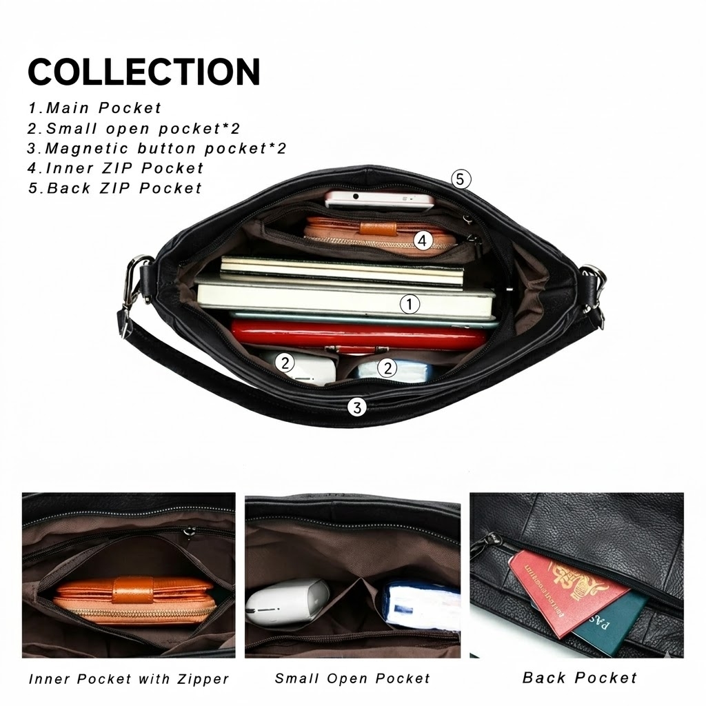 Geantă Dama Delis Isolda GT3822 Piele Naturală - imagine 5