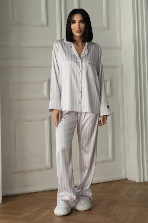 Set Pijama Dama 2 Bucăți Delis Gri Deschis