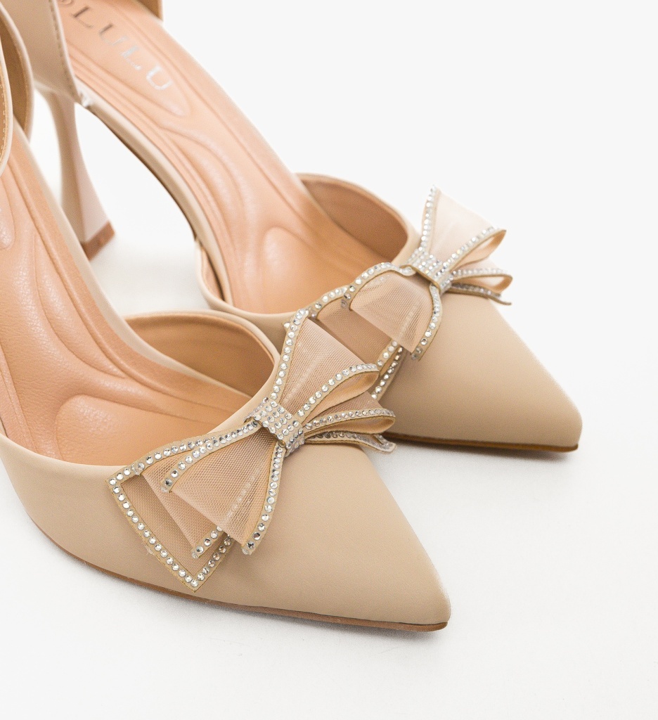 Pantofi Kapke Bej cu Toc | Eleganță Depurtat - imagine 5