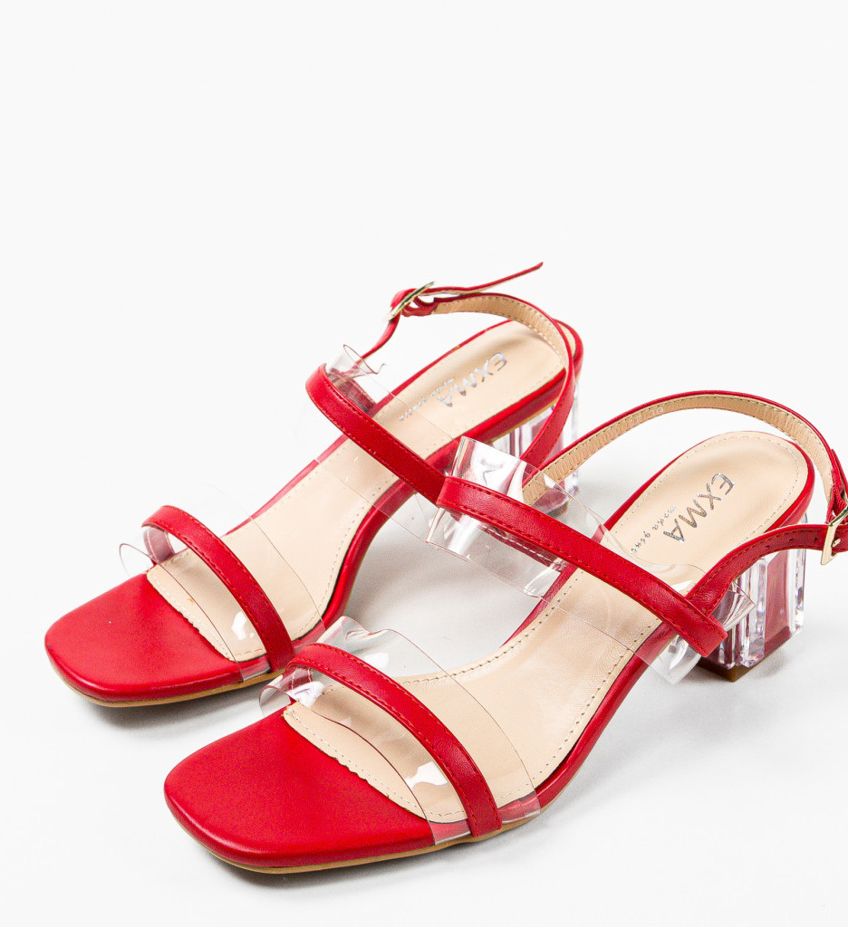 Sandale Toc Rosii Stil Martens | Design Unic - imagine 7