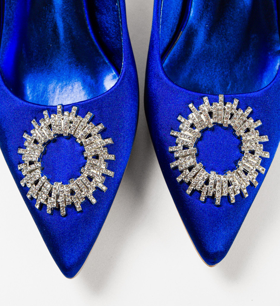 Pantofi Gallegos Albastri Eleganți cu Toc - imagine 8