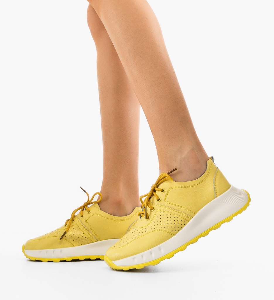 Sneakers Horazia Galbeni - Confort și Stil - imagine 2