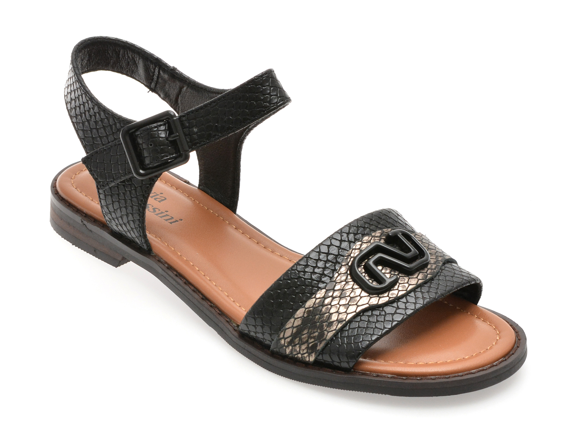 Sandale Flavia Passini Negre | Piele Naturală