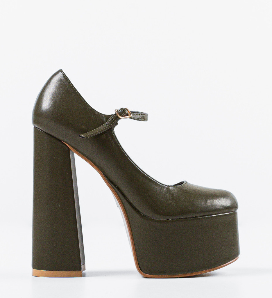 Pantofi Dama Neha Verzi cu Toc Eleganți - imagine 4