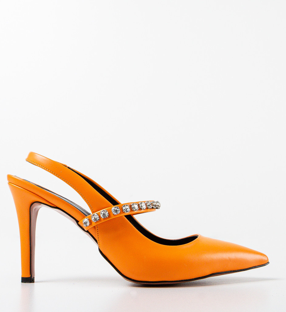 Pantofi Ogal Portocalii cu Toc - Eleganță și Stil - imagine 4