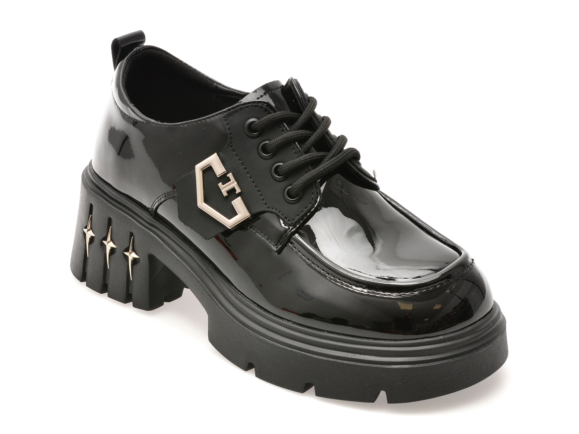 Pantofi GRYXX negri piele lăcuită - eleganță