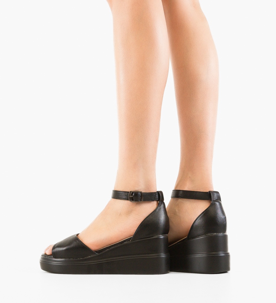 Sandale Platforme Honorus Negre | Eleganță și Confort - imagine 8