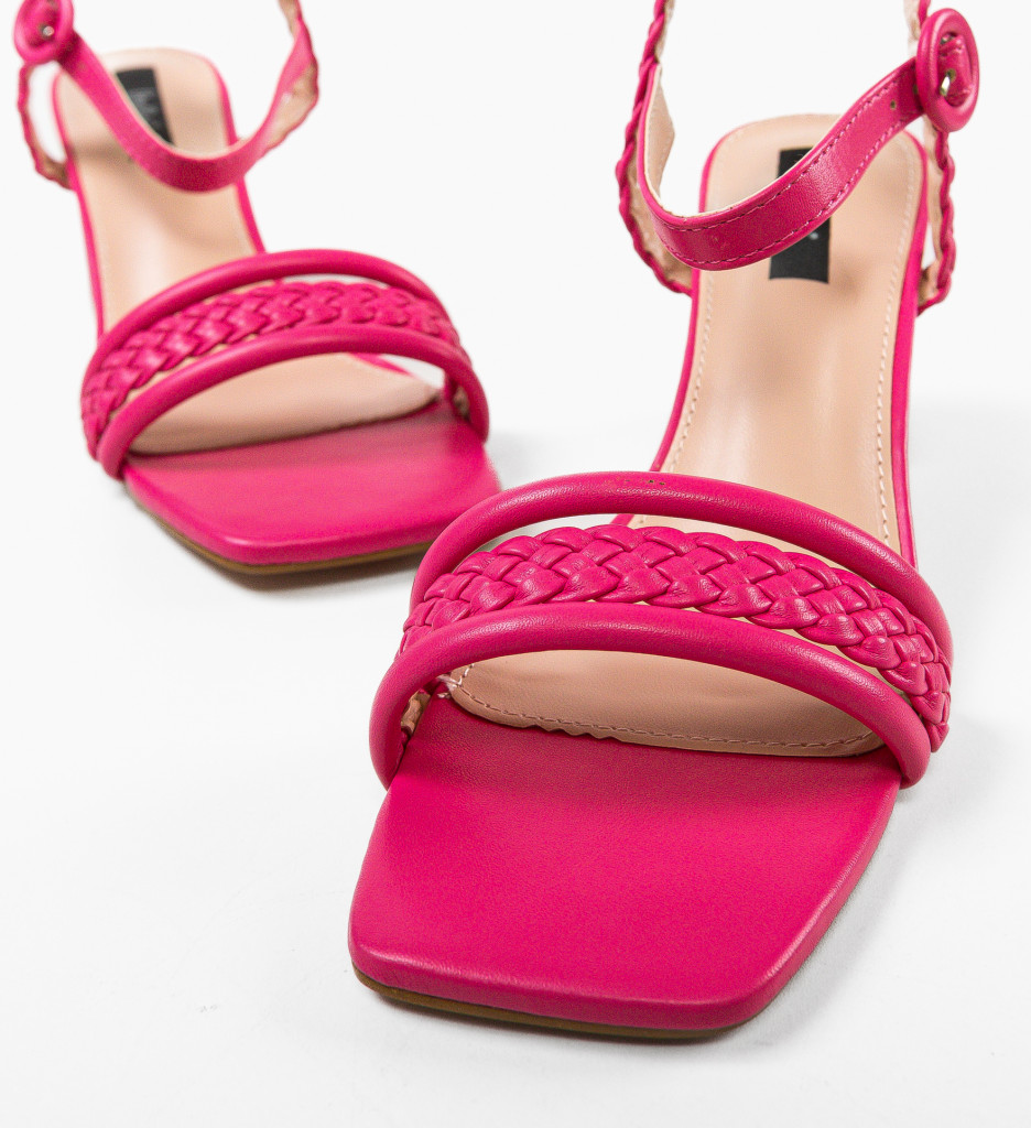 Sandale cu Toc Fuchsia Anna | Stil Refined - imagine 6