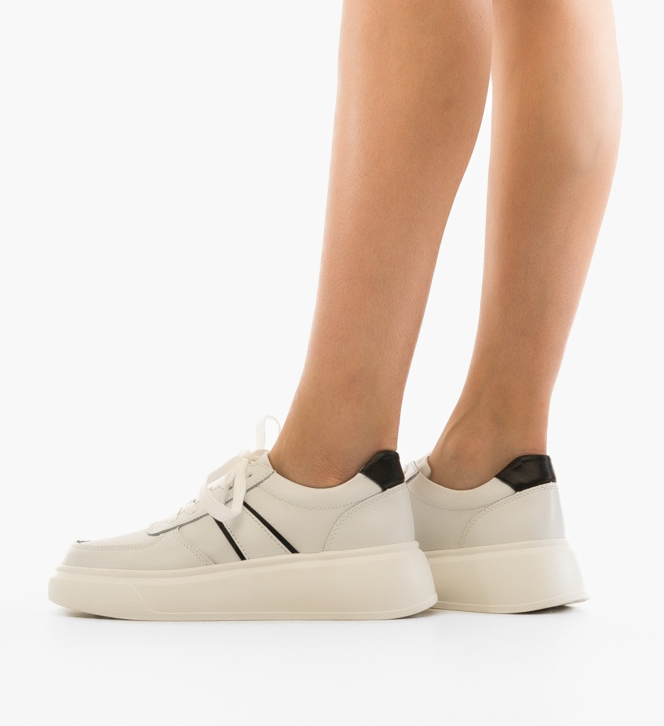 Sneakers Dama Briseis Albi | Confort Piele Naturală - imagine 2