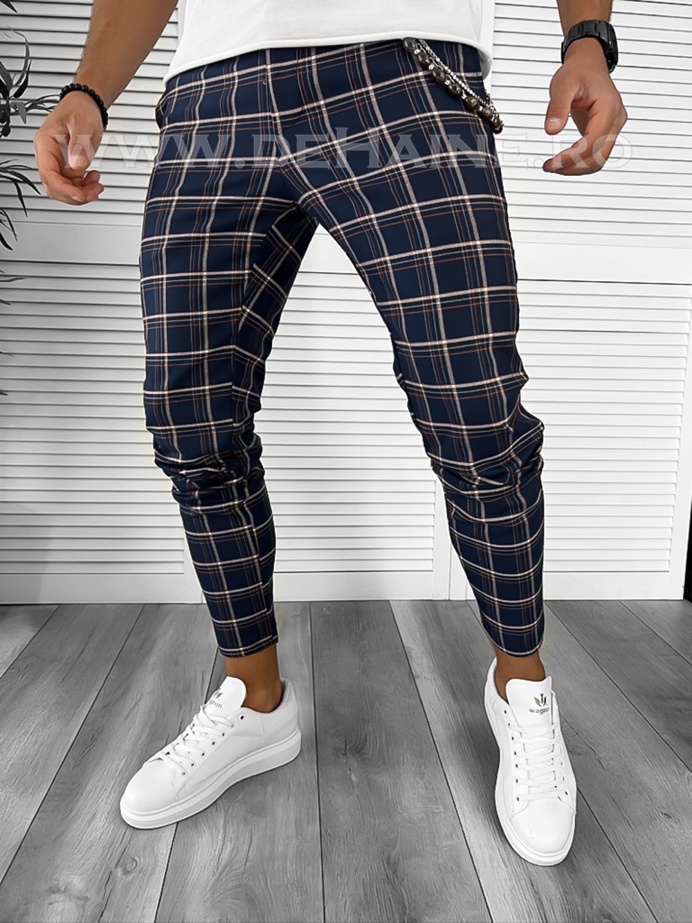 Pantaloni Barbati Casual Bleumarin Regular Fit 100% Bumbac