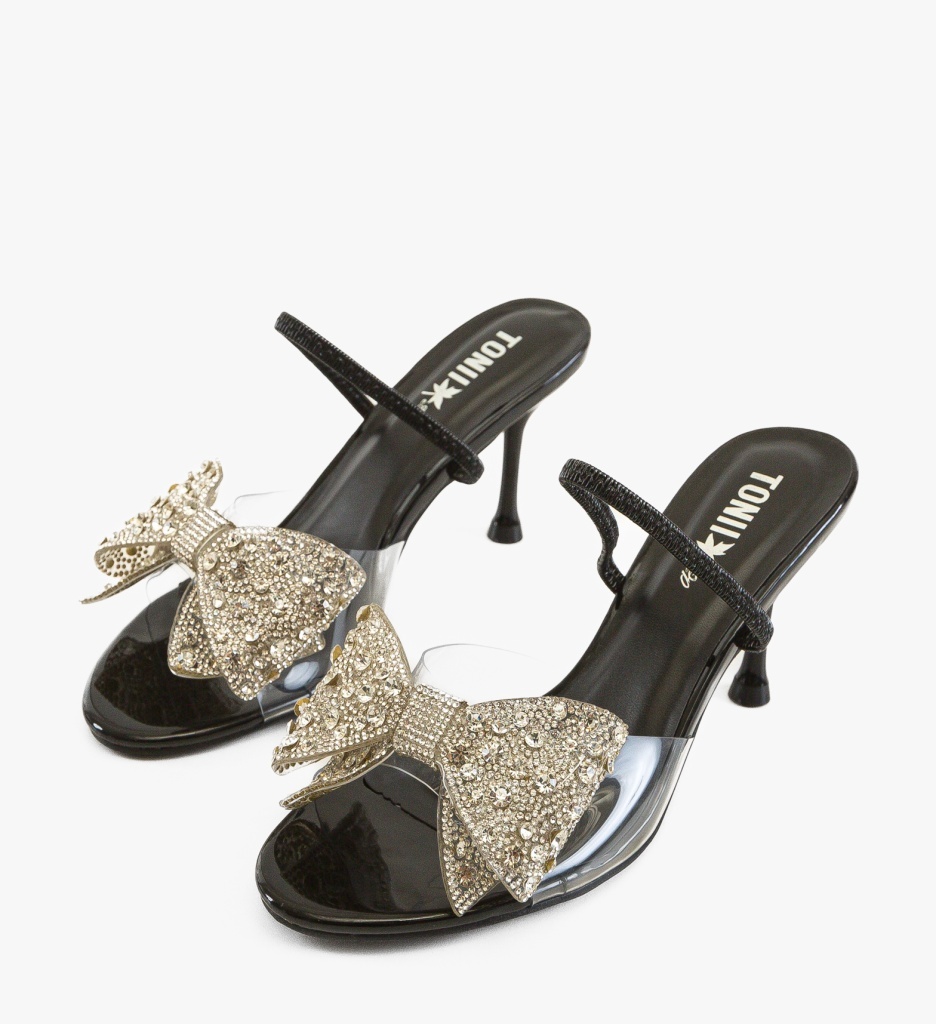 Sandale Dama Hedde Negre Elegante cu Toc - imagine 5
