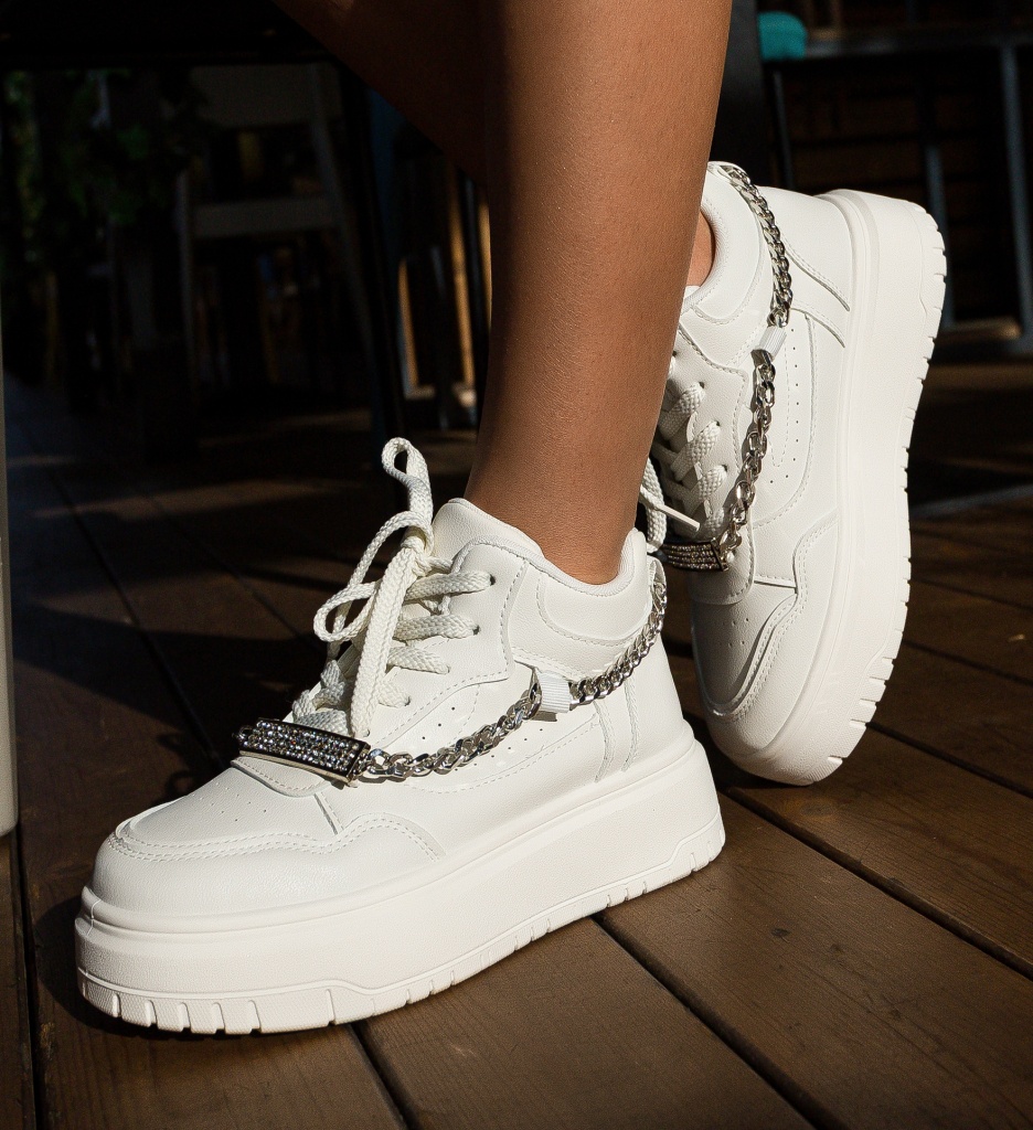 Sneakersi Dama Janu Albi | Confort și Stil - imagine 4