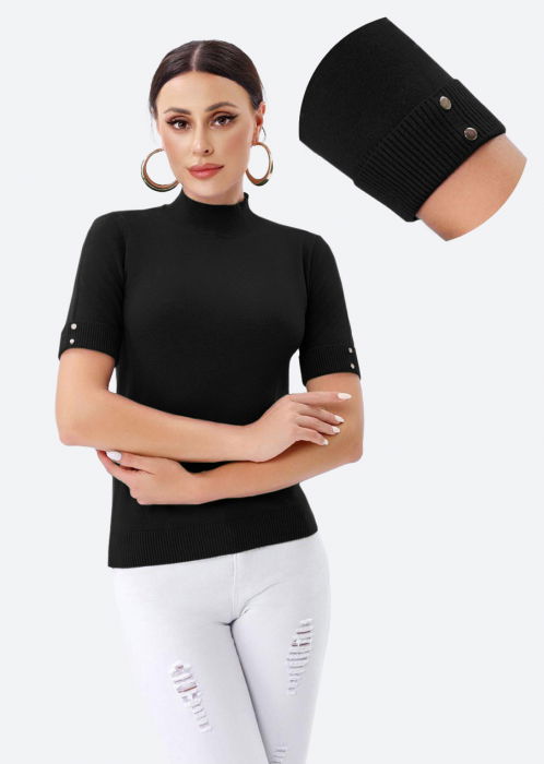Pulover Helanca Eleganta Porta fortuna cu Nasturi