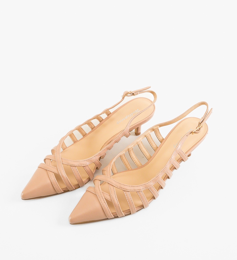 Pantofi Glass Roz cu toc elegant pentru femei - imagine 5