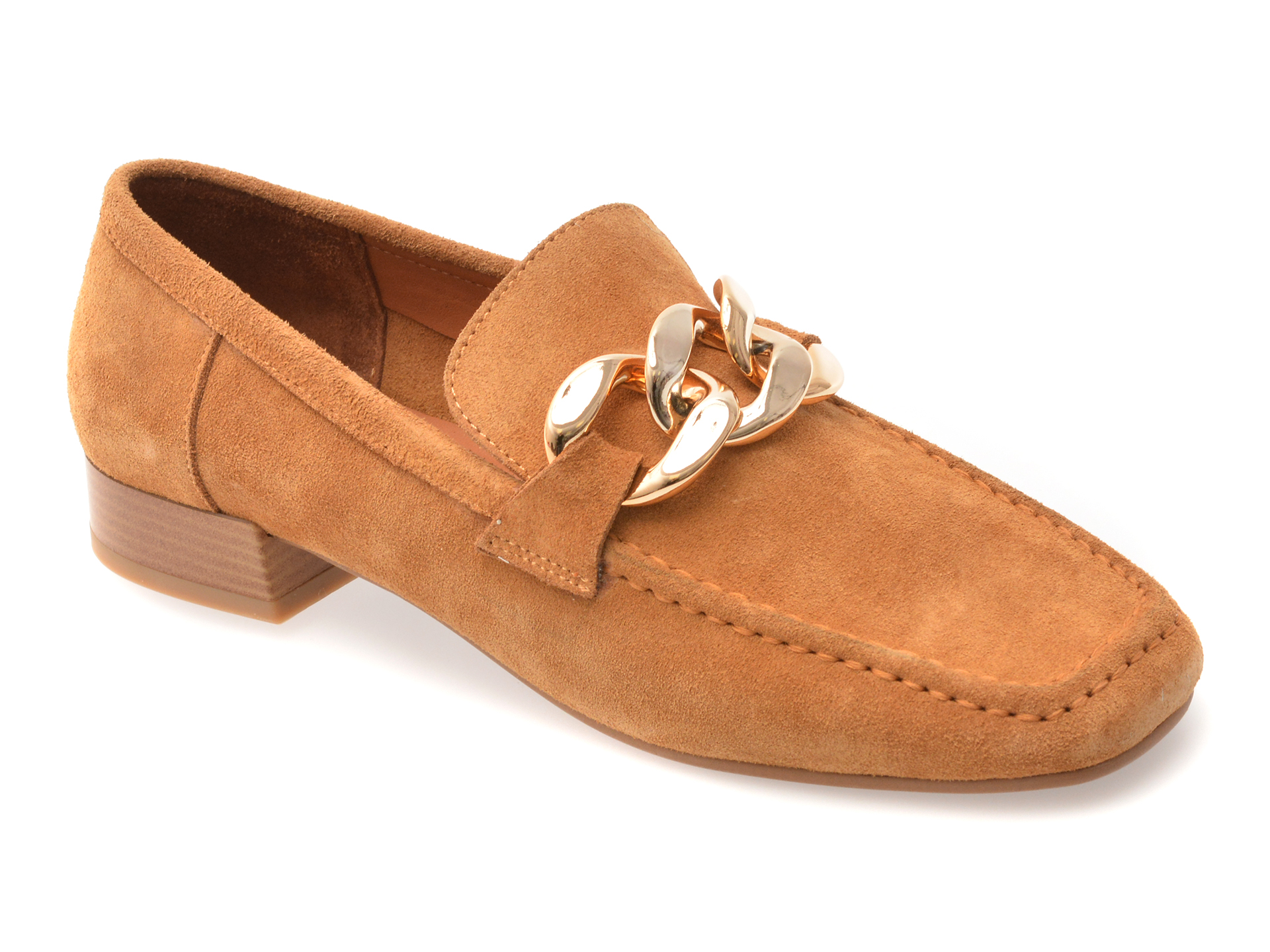 Mocasini Gold Deer Maro Piele Intoarsa Eleganti