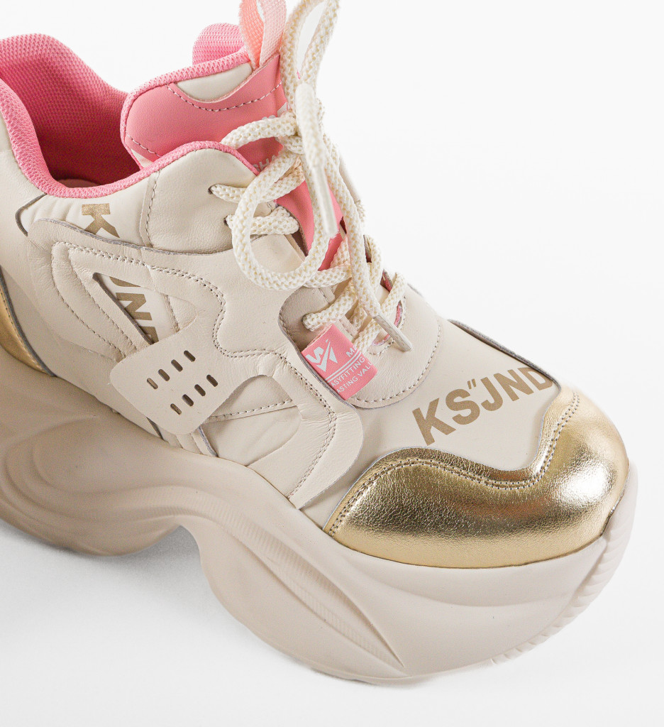 Sneakers Dama Stacee Bej - Confort și Stil - imagine 6
