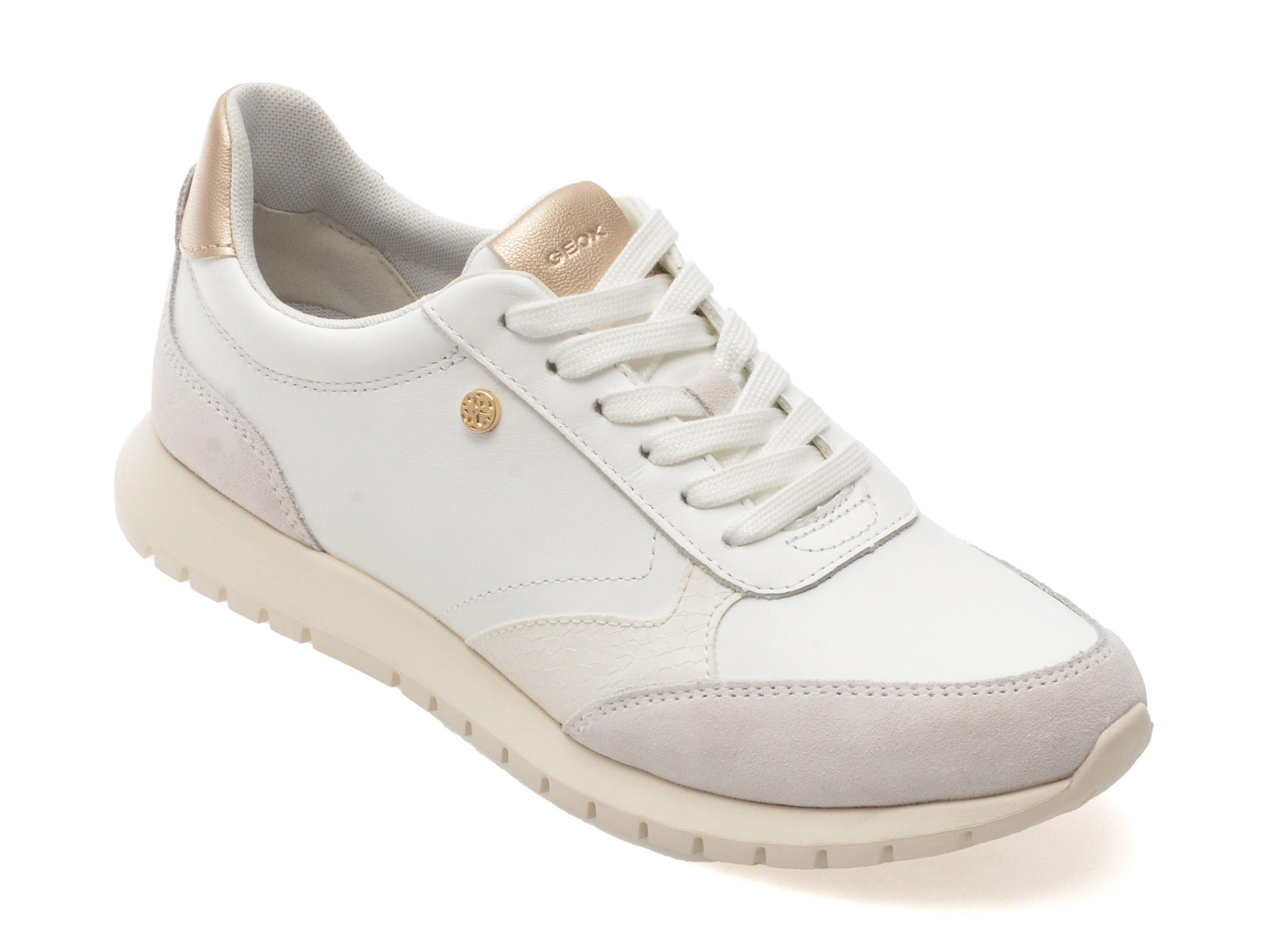 Pantofi GEOX D55YPC albi din piele
