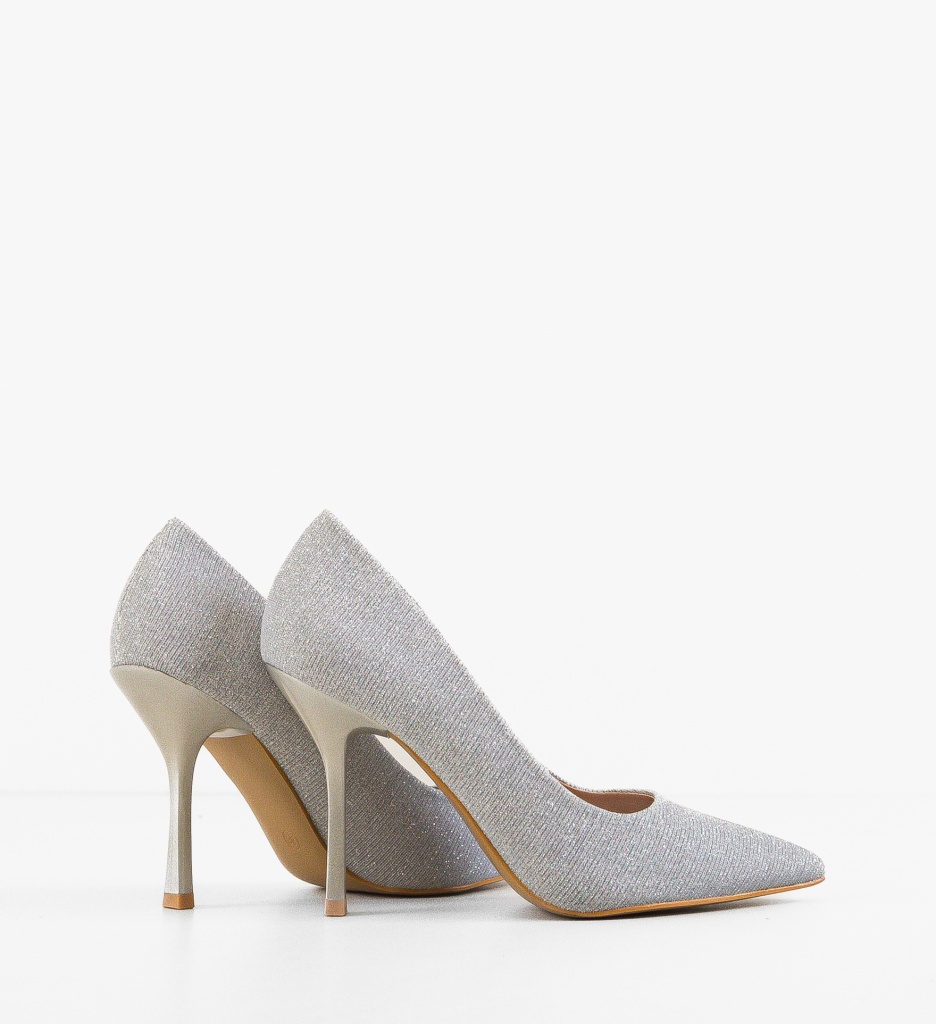 Pantofi Stiletto Moham Argintii | Eleganță Maximă - imagine 4