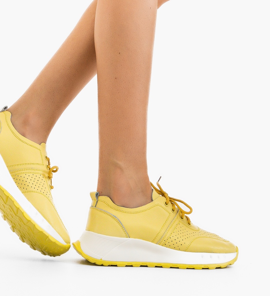 Sneakers Horazia Galbeni - Confort și Stil - imagine 3
