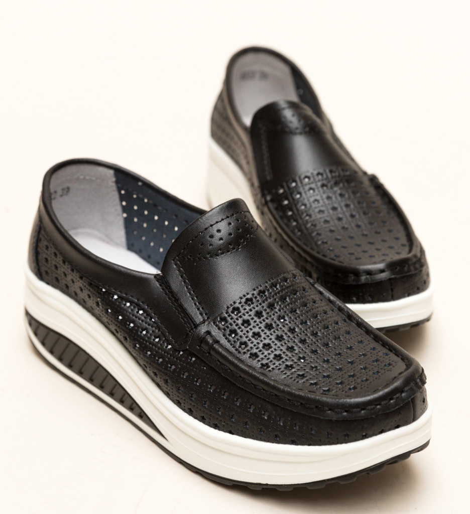 Pantofi Casual Bicaz Negri - Confort & Stil