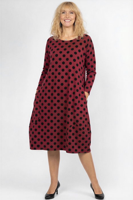 Rochie Stella Milani Bumbac Catifelat Bordo