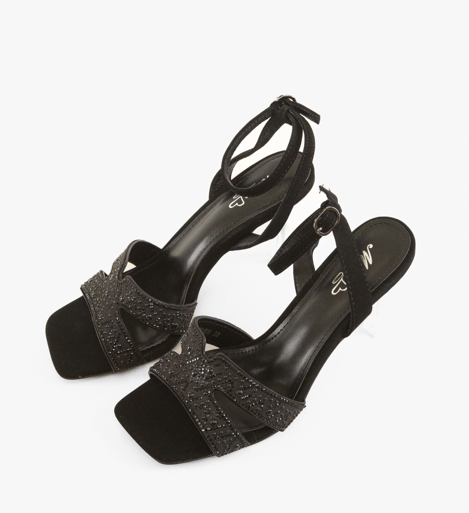 Sandale Harest Negre Elegante cu Toc Înalt - imagine 4