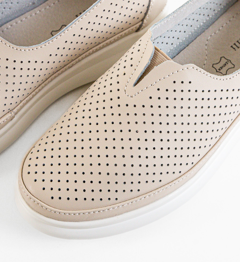 Pantofi Casual Dama Maur Bej - Confort Stil - imagine 4
