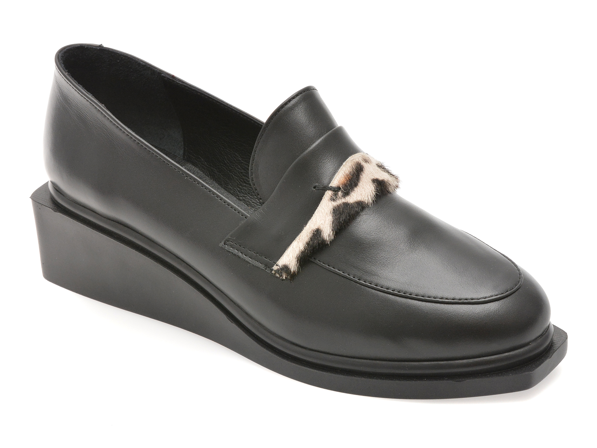 Mocasini Gold Deer piele naturală negri
