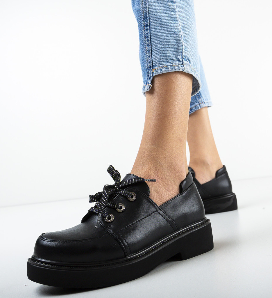 Pantofi Casual Smeco Negri | Stil & Confort - imagine 4