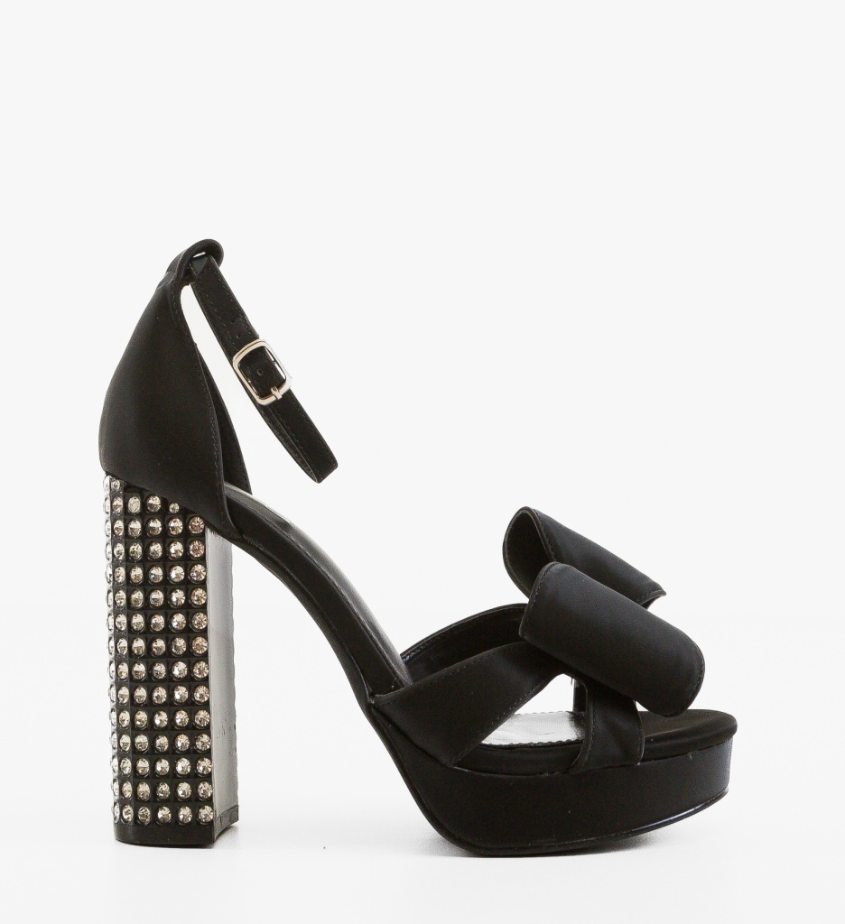 Sandale cu toc Lenna Negre - Eleganță și Stil - imagine 6