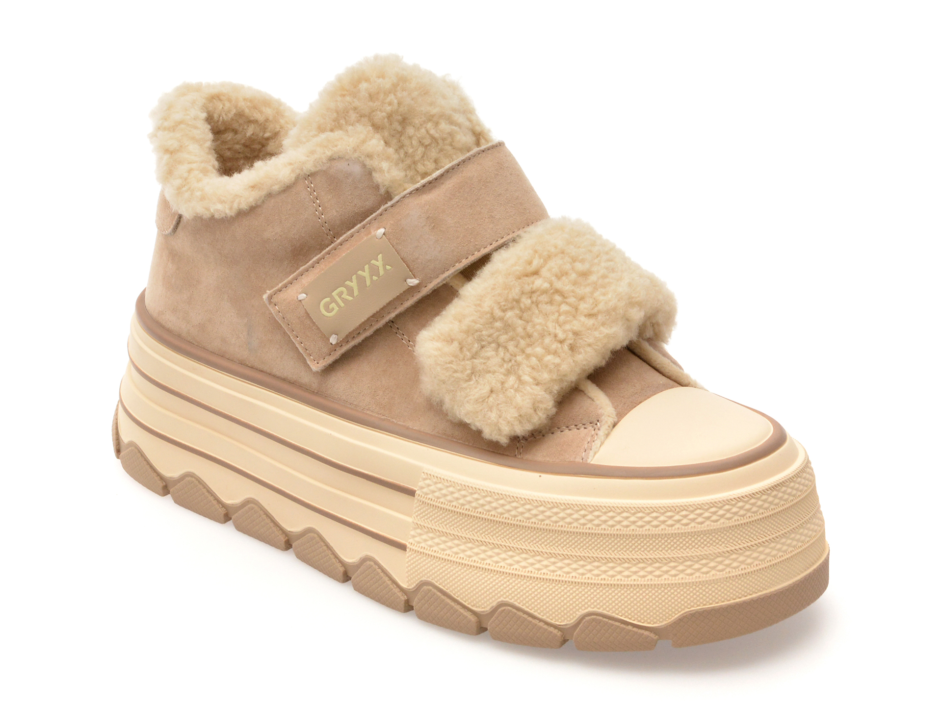 Ghete Gryxx Piele Intarsa Bej - Confort & Stil